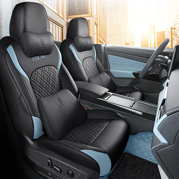  Обичай Калъфи За столчета за автомобил 5 седалки Volkswagen id4 VW ID4 X 2021 2022 2023 С облегалката за глава на Автомобилната въздушна Възглавница За Шията Защитен Калъф За Седалка