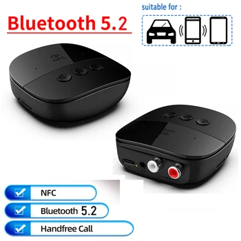  Аудиоприемник Bluetooth 5.3 3.5 мм Жак AUX U Диск NFC RCA Музикален Безжичен адаптер зарядно пристанище Type C за зареждане на телефона