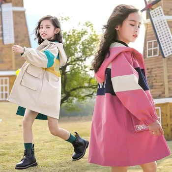  Палта за момичета, яке, памучен връхни дрехи, ветровка 2023, чаровна пролет-есен градинска дрехи за тийнейджъри, детски дрехи