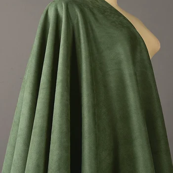  Добра зелена Дебела въздушна слой, мат замшевая плат, мека еластична doesn ' t, подобна на бархатную плат, Материал за шиене на дрехи/рокли със собствените си ръце