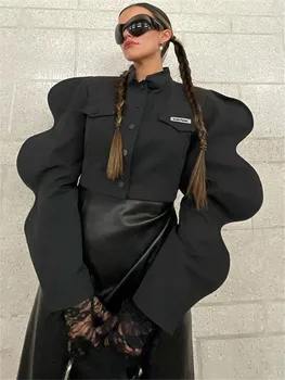  Sibybo, нова есенна дамско яке с дълъг ръкав, однобортный случайни топ 2022 с отложным яка, модни градинска дамски яке