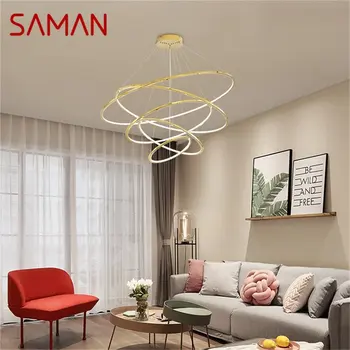  Висящи лампи SAMAN Gold Nordic Креативен Модерен и Луксозен led лампа за декорация на дома