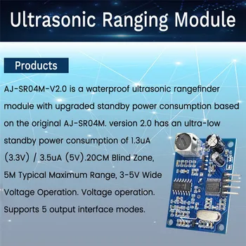  Ултразвукова модул сензор обхват 20-450 см за AJ-SR04M с кабел с дължина 2,5 м, водоустойчив сензор за измерване на разстояния за Arduino