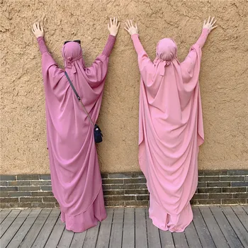  Мюсюлманските жени Горния Химар Кафтан Комплект от 2 теми Ейд Рамадан Ислямската Молитва облекло Потници Пола, Костюм на Арабски халат Абая