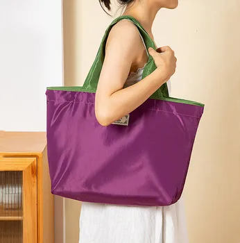  Креативна чанта за пазаруване с голям капацитет, сгъваема преносима чанта за съхранение на продукти, закуски, водоустойчива чанта за през рамо