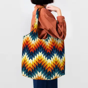  Модерен цветен блок на Баухаус, геометрична линия, модерна чанта-тоут за пазаруване, минималистичная чанта за покупки от магазин за хранителни стоки на платното, пазарска чанта през рамо