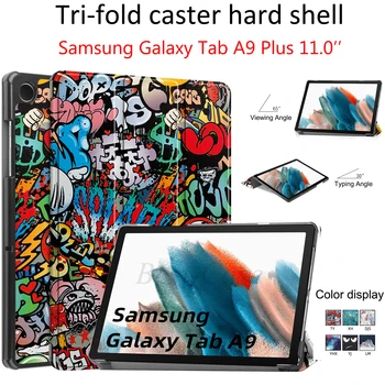  Устойчив на удари Smart-калъф за Samsung Galaxy Tab A9 SM-X110 X115 8 инча A9 SM Plus-X210 X216 11 см, Изкуствена Кожа със стойка