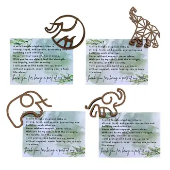  Пощенска картичка със слон за рождения си ден, украса за коледната елха, гоблени, картички с послания, дървени гоблени, декорация във формата на слон, за къща