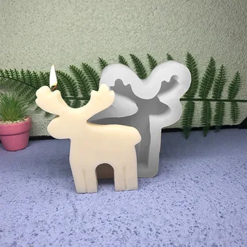  Нова силиконова форма за свещи Форма за свещи Лосове Коледна Свещ за Ароматерапия Силиконова форма за свещи за моделиране на малки животни