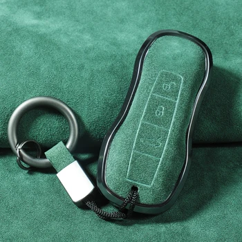  Метален ключодържател от колата с дистанционно управление, чанта за носене-ключодържател за Porsche Cayenne 718 Macan Taycan 911, Аксесоари, Защитен притежателя без ключ