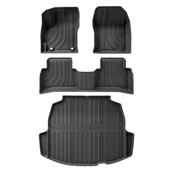  за Toyota Corolla 2019-2023 Автомобилни постелки за багажник TPE 3D подложка за краката, без мирис Набор тави на Черно за ляв волан