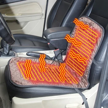  Качествена възглавница за автомобилни седалки с нагревател 12V, Отопление на седалки, лед домакински възглавница Cardriver, възглавници за седалки с подгряване, Черен, кафяв