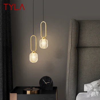  Модерен месинг окачен лампа TYLA, led окачен лампа от златен мед, творчески декоративна лампа за дома, хол, спалня