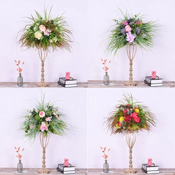  Сватбени симулационни цветя от ковано желязо пътна цвете рамка за украса на прозорци реквизит за снимки цветна топка с ваза