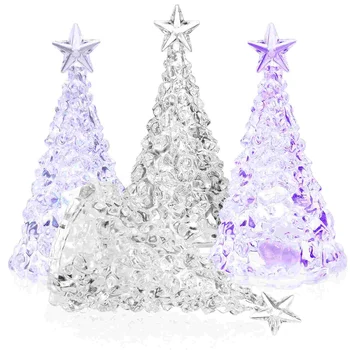  4 Бр Коледно Дърво Ночники Настолна Лампа Нощна Лампа Светват Блестящи Коледни Елхи Светещи Коледни Елхи