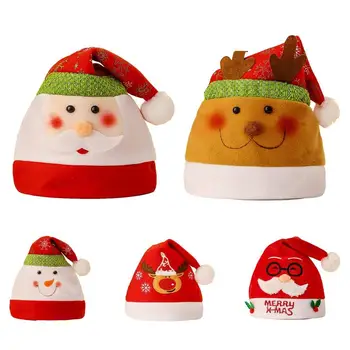  Коледни Шапки на Дядо Коледа за деца, Скъпа Вязаная шапка С Коледа, Висококачествени Шапки на Дядо Коледа, Коледна парти, Детски подарък Навидад Decor