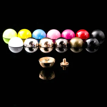  20 комплекта цветни кръгли копчета с диаметър 15 мм, спирални игли, копчета за шиене на кожени чанти, колани, дрехи в стил пънк