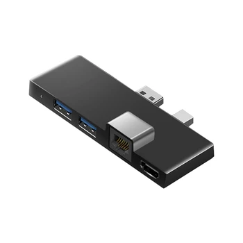  За Surface Pro 4 5 6 Зарядно устройство-hub с 4K-съвместимо устройство, четец за карти памет TF карта Gigabit Ethernet, 2 USB порта 3.1 Gen 1