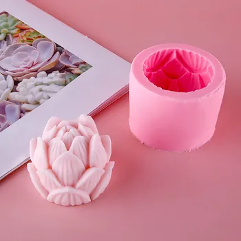  3D форма за торта във формата на цвете Лотос, универсална поставка, 1 бр. Кухненски принадлежности, форма за ръчно изработени сапуни, силикон за ароматерапевтической свещи