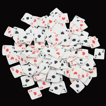  100 г / лот Филийки за покер, игра на карти от полимер мека глина, поръсване или декоративно-приложното изкуство за мобилни устройства, аксесоари-пълнители за diy, занаяти собствените си ръце,