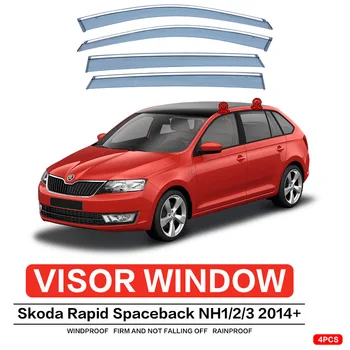  За SKODA Rapid Spaceback Прозорец козирка за Защита От атмосферни влияния Дефлектор Страничен Прозорец за Защита от атмосферни влияния на Предното стъкло на Автомобила Автомобилни аксесоари