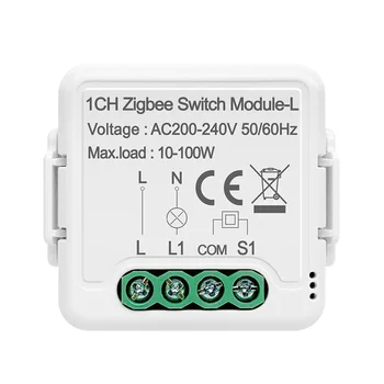  Без неутрален модул на Hristo Zigbee 3.0 Smart Light Mini Switch 1 2 3 Банда, Поддръжка на Домашния Помощник чрез Zigbee2mqtt Алекса Google Home