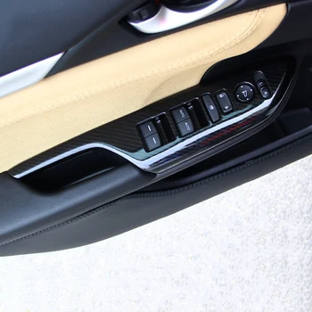  Капак панел на кутията кутия в стил на карбонови нишки, панел на арматурното табло, Вътрешната накладка на страничната част на кутията кутия за Honda Civic 10th 2016 2017