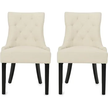  Столове за трапезария /акцент от плат Hayden, мебели за хол, комплект от 2 теми, Бежово, Безплатна доставка, комплекти мебели за всекидневна за дома