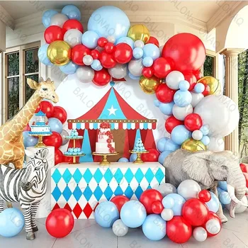  1 комплект балони, Венец, Арка, комплект за тематична украса на парти по случай рожден Ден, бебе Душ, Латексови балони, Цирк фантазия природа