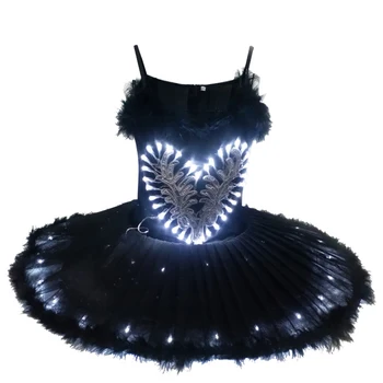  Нова led светещ черен балетна пола, дрехи за изказвания, флуоресцентно танцова пола за възрастни, Звездна пола, led фенерче за танци