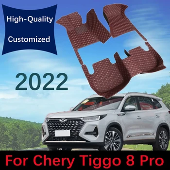  Обичай Кожени Автомобилни Постелки За Пода Chery Tiggo 8 Pro ATTO 3 Five Seats 2022 Модни Автомобилни Килими-Изтривалки За Краката Аксесоари