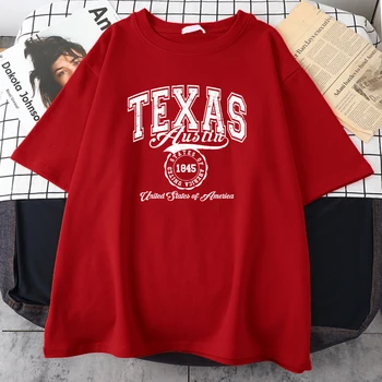  Тексас Остин В Съединените Щати Мъжка Тениска Хип-Хоп Марка С Къс Ръкав Реколта Ежедневни Облекла Harajuku Модна Тениска