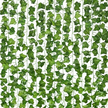  Венец от изкуствени листа лъв, 12 бр., висящи растения от изкуствена зеленина
