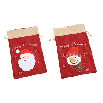  AT69 -Коледна чанта И Подаръчни комплекти, Коледни Чанта на Дядо Коледа, Подарък пакет За Коледа, Чанта на Дядо Коледа С шнурком Коледна чанта