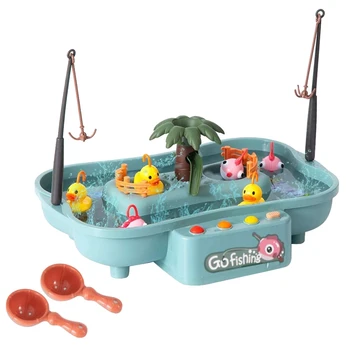  Настолна игра за риболов с циркулация на вода, игра, определени за играта в утиную риболов, Електронна играчка, риболовен комплект за деца, момчета и момичета