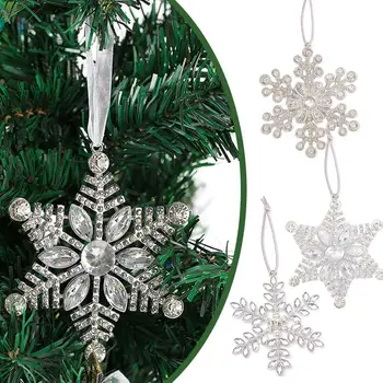  Акрилни Прозрачни Коледни украшения във формата на снежинки, направи си САМ, Подвесная парти, Коледен декор, Дърво, Ноел, Зимно украса за дома, Окачване N0Y2
