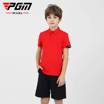  Детски тениски с къс ръкав за голф PGM, летни дрехи за момчета, Дишаща, бързосъхнеща, YF599 на Едро