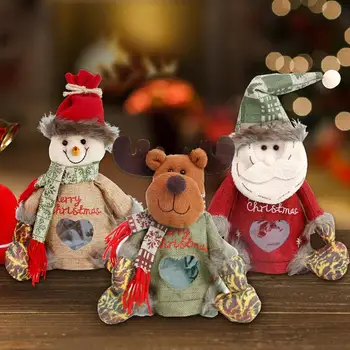  Коледни подаръчни пакети за трикотажни куклен театър, Коледни Подаръчни торбички, Коледна чанта за съхранение с Голям капацитет Създават Коледно настроение за вечеря
