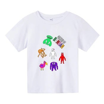  Мультяшная тениска Garten of Banban Игра със забавна графичен принтом, детска тениска от 100% памук, Тениски Kawaii за момчета и момичета