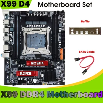  Дънна платка X99 + Стена + Кабел SATA Поддръжка на LGA2011-3 DDR4 4X32G За 5820K E5-2678 V3 E5 2676 V3 E5 2696 V3 CPU