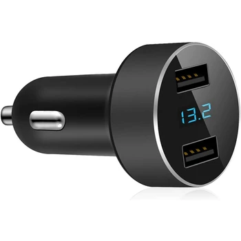  Зарядно за кола с два USB Адаптер за Кола с Пускането на 4.8 A, M напрежение на Запалката, Съвместим с iPhone, iPad, Samsung, LG, Други USB устройства