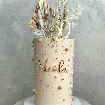  Поименна знак за торта, с номинална ключодържател и в цилиндър с номер и индивидуална декорация на торта с име ， Topper за торта за детски рожден ден