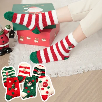  2023 Женски коледни чорапи Забавни Коледа Santa Claus Tree Snowflake Elk Cotton Crew Happy Socks New Year Забавни Аксесоари Soken