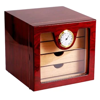  Луксозен humidor за пури от червено кедрово дърво, 4-слойный дървена кутия за съхранение на пури