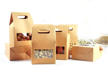  10*15.5*6 50шт струват нагоре кафяв крафт хартиени торби, кутии, подходящи за вторична преработка за сватба/за Подарък/ Бижута/ Храна/Бисквити/Кенди опаковка Хартиена Кутия
