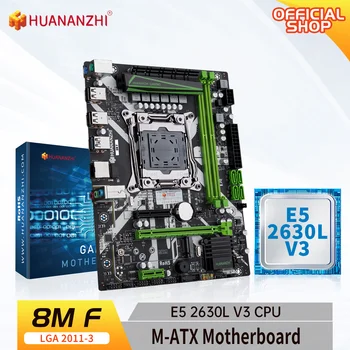  Дънна платка HUANANZHI 8M F LGA 2011-3 с комбиниран комплект Intel XEON E5 2630L V3 поддържа памет DDR4 RECC NON-ECC NVME USB