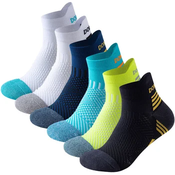  Спортни чорапи за бягане в чорапи Мъже Маратон Жени 2023 Фитнес Сгъстено професионални чорапи с къси тръби и мека подплата с ниско деколте на глезена лодка