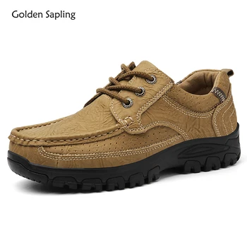  Градинска Обувки Golden Sapling за Мъже, Тактически Обувки На Плоска Подметка От Естествена Кожа, Комфортни Мъжки Ежедневни Обувки На платформа, Мъжки Лоферы