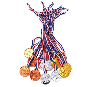  1 Бр Премия за Медалите Златни Детски Пластмасови Медалите на Победителите от Ден на Спорта Чанта За Парти на Призови Награди Играчки Сигурен Устойчив ABS Материал