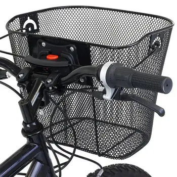  1 Комплект велосипеди кошници с Голям капацитет, Лесна за инсталиране на Метална мрежа велосипедна кошница с быстроразъемным група за каране на колело на Предната кошница МТБ